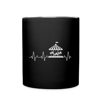 Horse Carousel Heartbeat Amusement Park - Full Colour Mug - black - Front