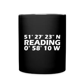 Reading Koordinaten - Tasse einfarbig - Schwarz - Vorne