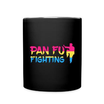 PAN FU Fighting/ Pansexual, CSD Gay Pride - Full Colour Mug - black - Front