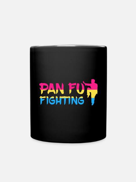 PAN FU Fighting / Pansexuell, CSD Gay Pride - Tasse einfarbig - Schwarz