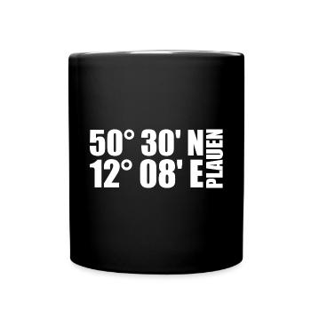 Plauen coordinates - Full Colour Mug - black - Front
