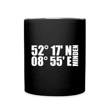 Minden Koordinaten - Tasse einfarbig - Schwarz - Vorne