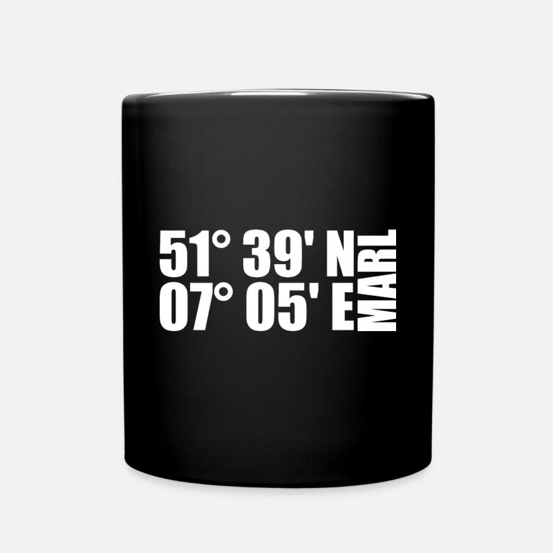 Marl Koordinaten - Tasse einfarbig - Schwarz