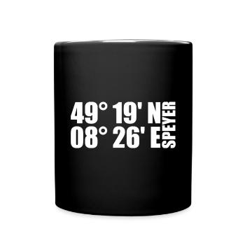 Speyer Koordinaten - Tasse einfarbig - Schwarz - Vorne