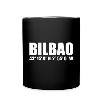Bilbao coordinates - Full Colour Mug - black - Front