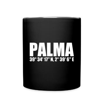 Palma Koordinaten - Tasse einfarbig - Schwarz - Vorne
