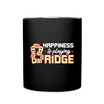 Être heureux, c’est jouer au bridge - Mug uni - noir - Devant