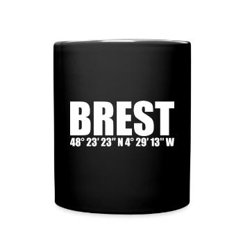 Brest Coordinates - Full Colour Mug - black - Front