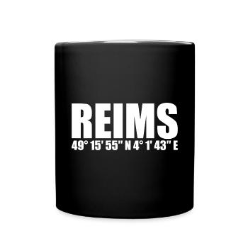 Reims Koordinaten - Tasse einfarbig - Schwarz - Vorne