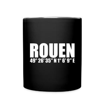 Coordonnées de Rouen - Mug uni - noir - Devant