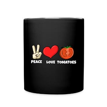 Lustiges Tomaten-Outfit - Tasse einfarbig - Schwarz - Vorne