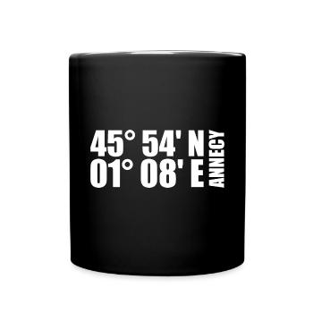 Coordonnées d’Annecy - Mug uni - noir - Devant