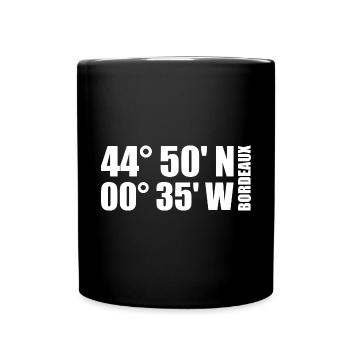 Coordonnées de Bordeaux - Mug uni - noir - Devant