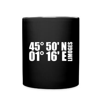 Coordonnées de Limoges - Mug uni - noir - Devant