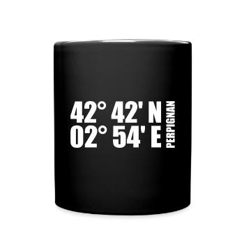 Perpignan Koordinaten - Tasse einfarbig - Schwarz - Vorne