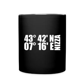 Nizza Koordinaten - Tasse einfarbig - Schwarz - Vorne
