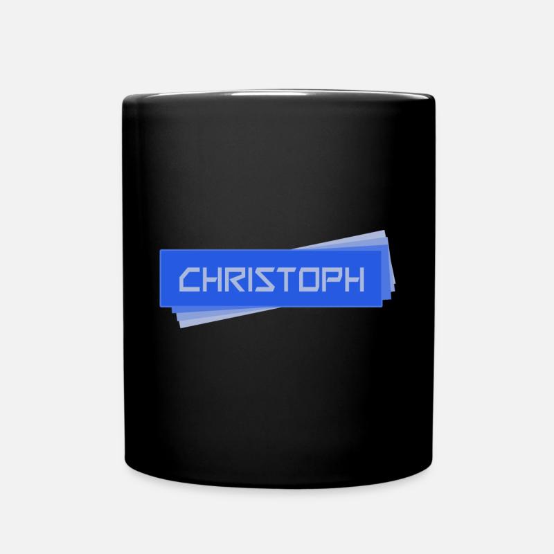 Namensschild CHRISTOPH Christoph - Tasse einfarbig - Schwarz