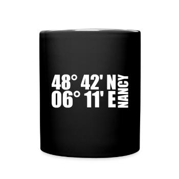 Nancy Koordinaten - Tasse einfarbig - Schwarz - Vorne