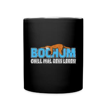 Bochum chill mal dein Leben Faultier Heimat - Tasse einfarbig - Schwarz - Vorne