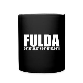 Fulda Koordinaten - Tasse einfarbig - Schwarz - Vorne