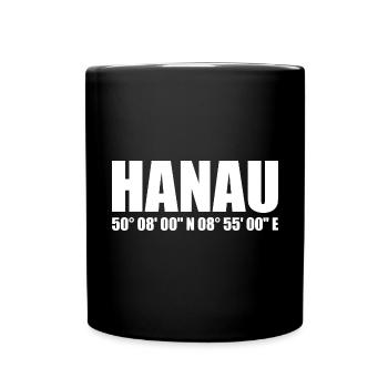 Hanau Koordinaten - Tasse einfarbig - Schwarz - Vorne
