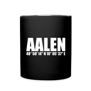 Aalen Koordinaten - Tasse einfarbig - Schwarz - Vorne
