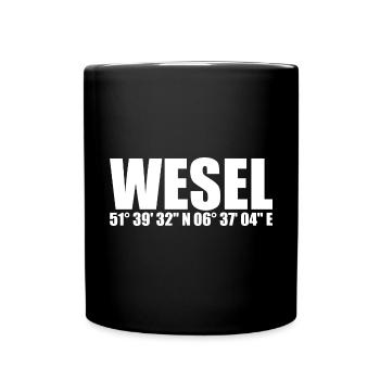 Wesel Koordinaten - Tasse einfarbig - Schwarz - Vorne