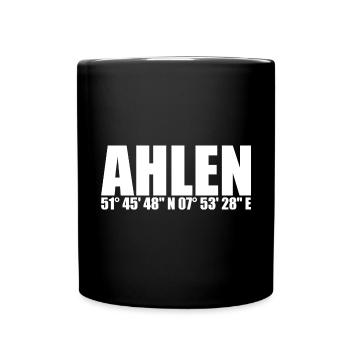 Ahlen Koordinaten - Tasse einfarbig - Schwarz - Vorne