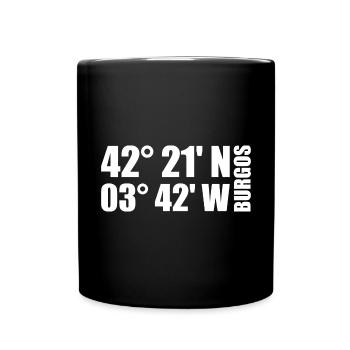 Burgos Koordinaten - Tasse einfarbig - Schwarz - Vorne