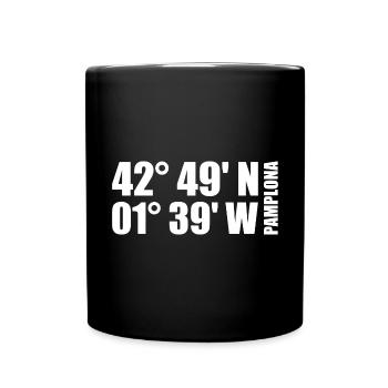 Coordonnées de Pampelune - Mug uni - noir - Devant