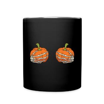 Halloween Pumpkin Skeleton - Full Colour Mug - black - Front