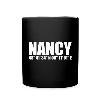 Nancy Koordinaten - Tasse einfarbig - Schwarz - Vorne