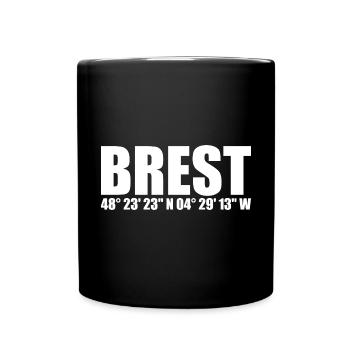 Brest Coordinates - Full Colour Mug - black - Front