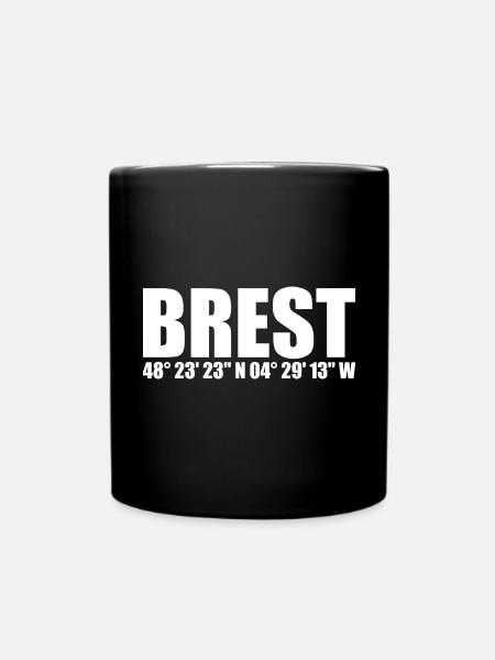 Coordonnées de Brest - Mug uni - noir