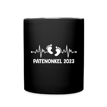 Patenonkel 2023 Schwangerschaft Werdender Onkel - Tasse einfarbig - Schwarz - Vorne