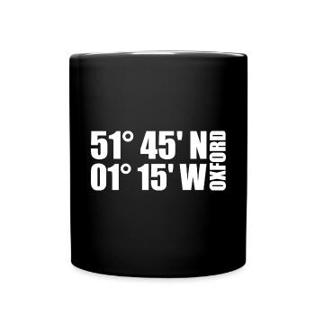 Oxford Koordinaten - Tasse einfarbig - Schwarz - Vorne