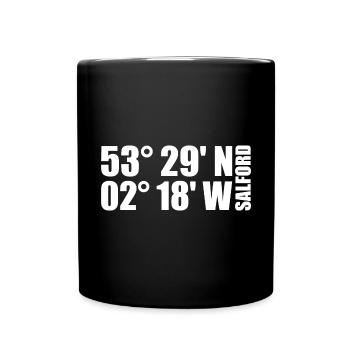 Coordonnées de Salford - Mug uni - noir - Devant