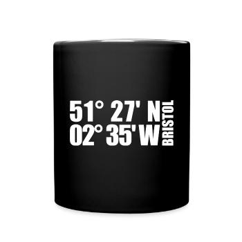 Bristol Koordinaten - Tasse einfarbig - Schwarz - Vorne