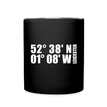 Leicester coordinates - Full Colour Mug - black - Front
