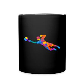 Football Footballer Goalkeeper Football Club Silhouette - Full Colour Mug - black - Front