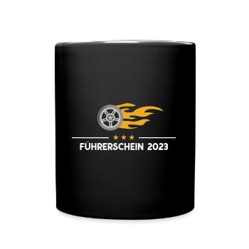 Führerschein Bestanden 2023 Fahrprüfung Auto - Tasse einfarbig - Schwarz - Vorne