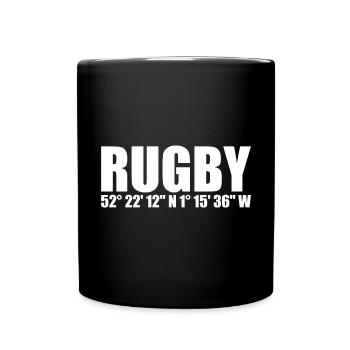 Rugby coordinates - Full Colour Mug - black - Front