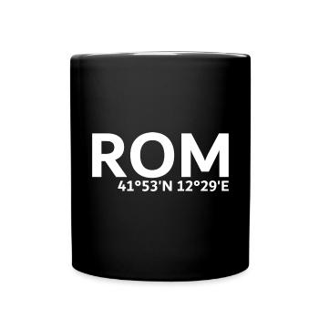 Rom Koordinaten - Tasse einfarbig - Schwarz - Vorne