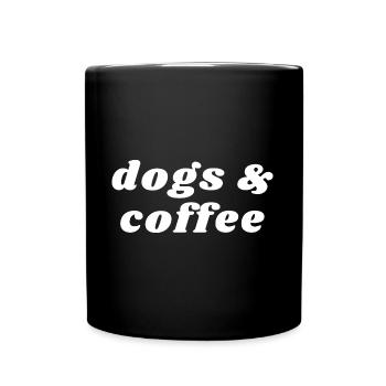 Chien et café - Caféine - Mug uni - noir - Devant
