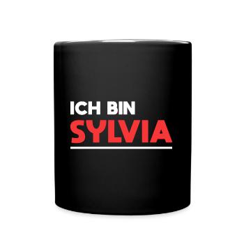 Sylvia Name Spruch für stolze Sylvias - Tasse einfarbig - Schwarz - Vorne