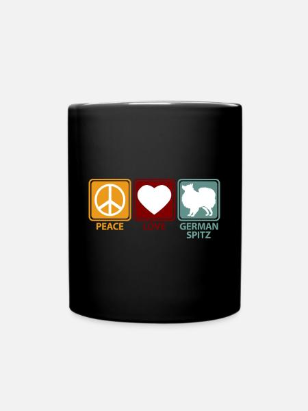 German Deutsche Spitz Spitze Hund Spruch Lustig - Tasse einfarbig - Schwarz