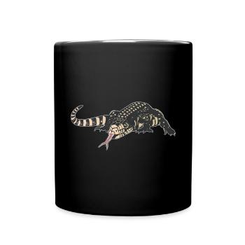 Tegu Eidechse Reptil Herpetologe - Tasse einfarbig - Schwarz - Vorne