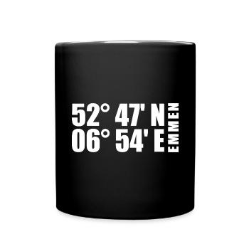 Coordonnées Emmen - Mug uni - noir - Devant