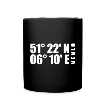 Coordonnées Venlo - Mug uni - noir - Devant