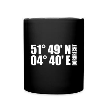 Dordrecht Koordinaten - Tasse einfarbig - Schwarz - Vorne